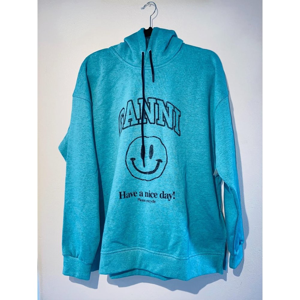 Ganni Software Isoli Graphic Hoodie Sweatshirt L - Picture 4 of 11